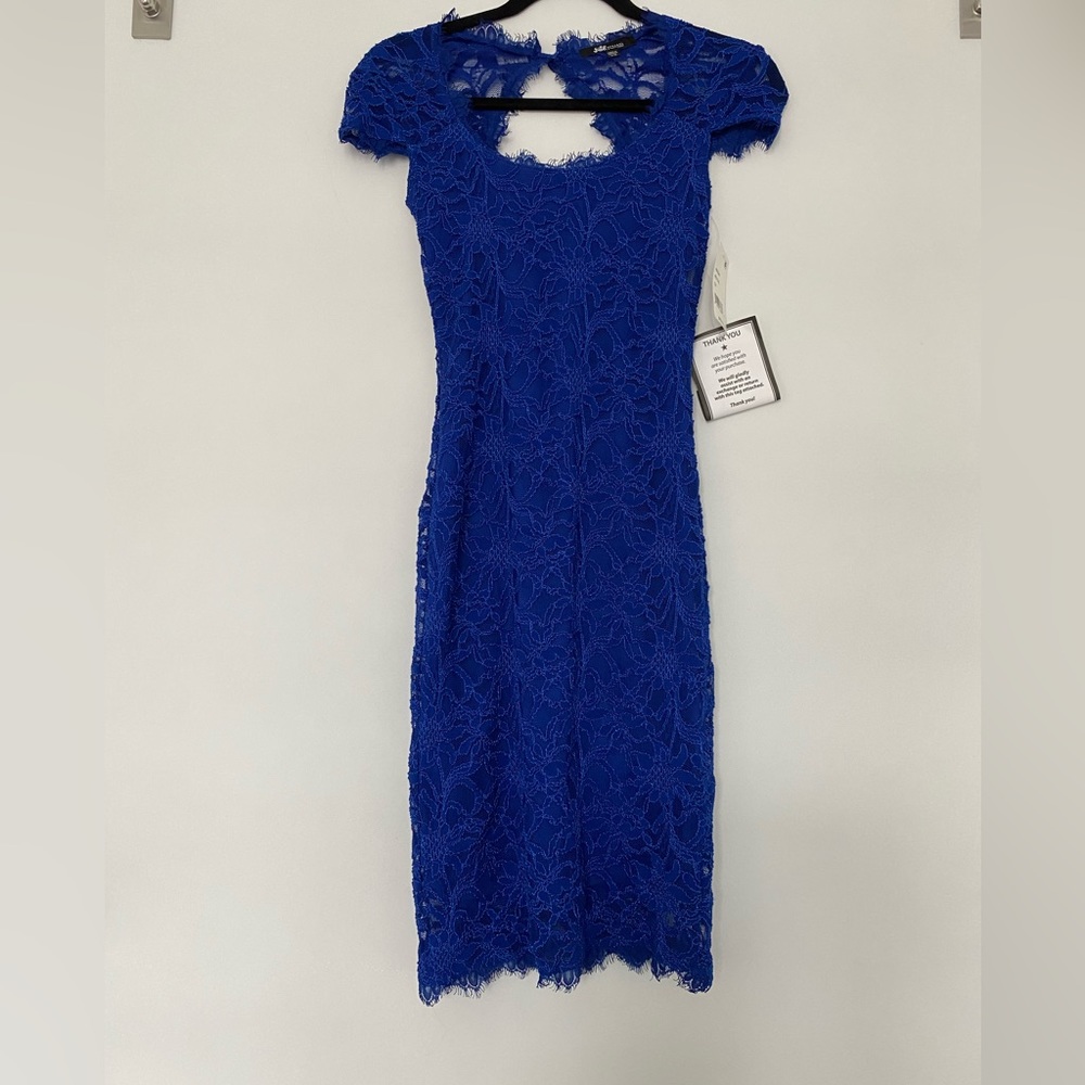 Brand new never worn royal blue lace dress with tags